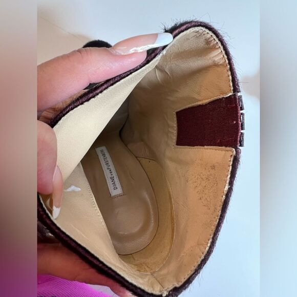 💞 Diane Von Furstenberg Lis Runway Black Calf Hair Ankle Stiletto Booties 7.5 - Picture 13 of 15